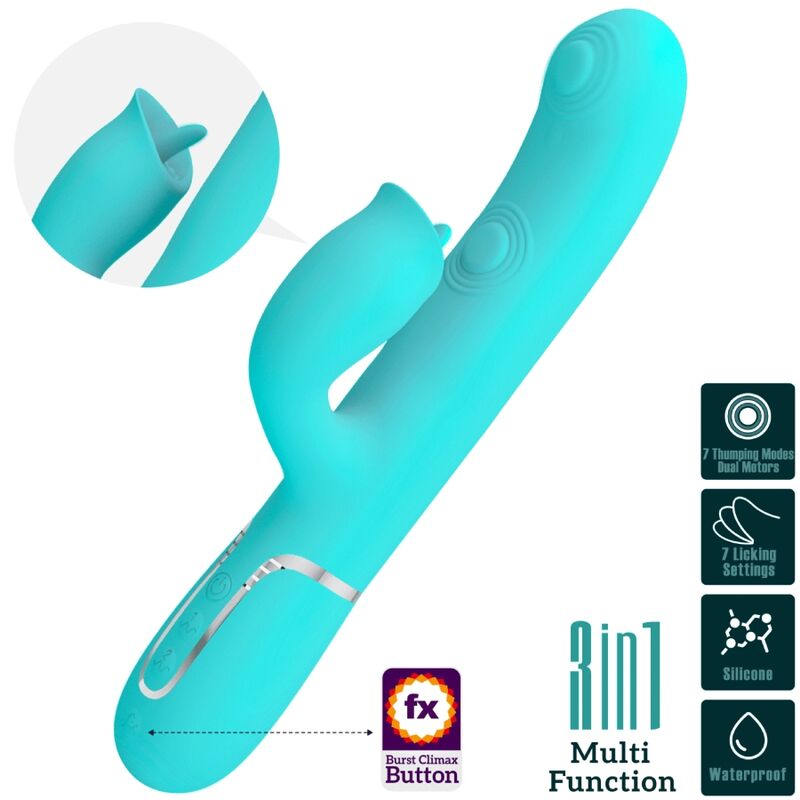 Vibromasseur Rabbit Langue Léchante 7 Vibrations 7 Léchages - Pretty Love