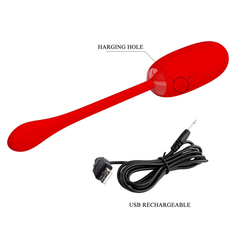 Julius Waterproof Rechargeable Vibrating Egg Red