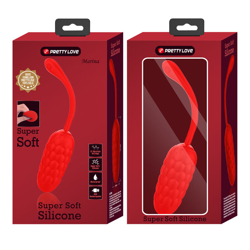 Rechargeable marine texture vibrating egg red
