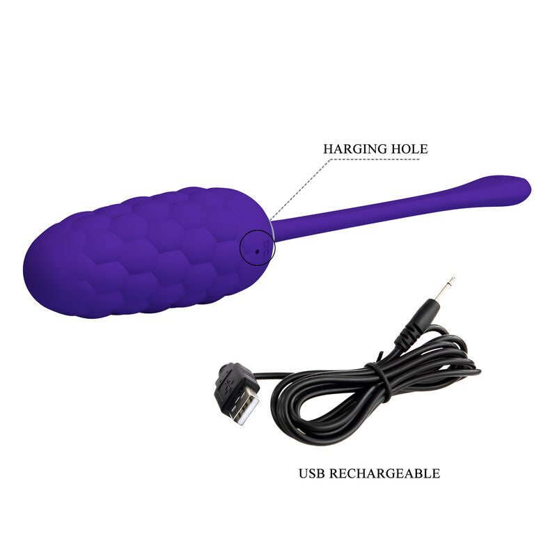Rechargeable marine texture vibrating egg purple