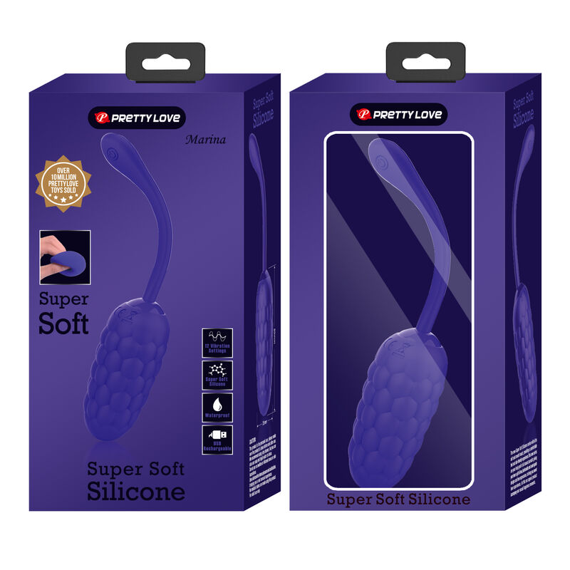 Rechargeable marine texture vibrating egg purple