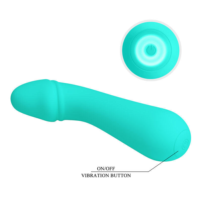Cetus rechargeable vibrator, aqua green