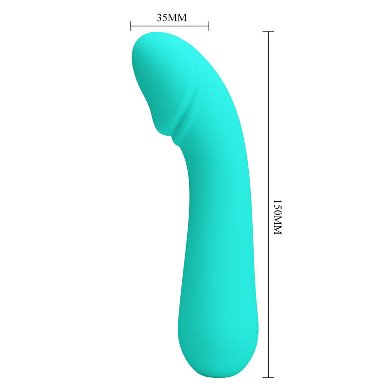 Cetus rechargeable vibrator, aqua green