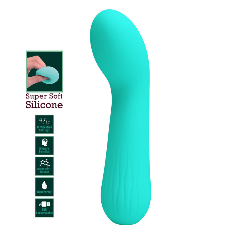 Faun rechargeable vibrator, aqua green