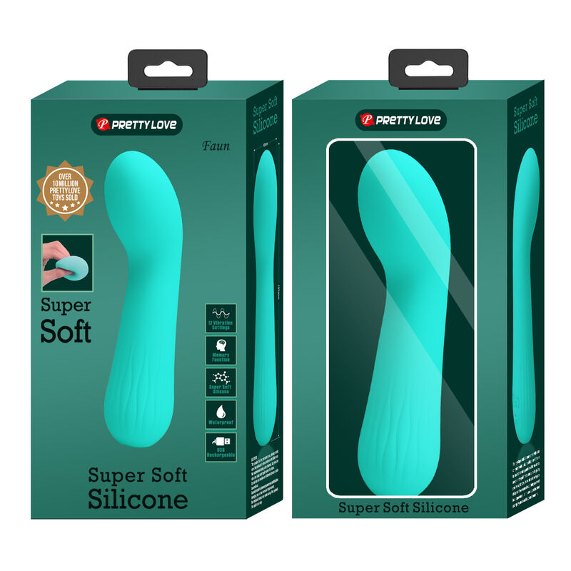 Faun rechargeable vibrator, aqua green