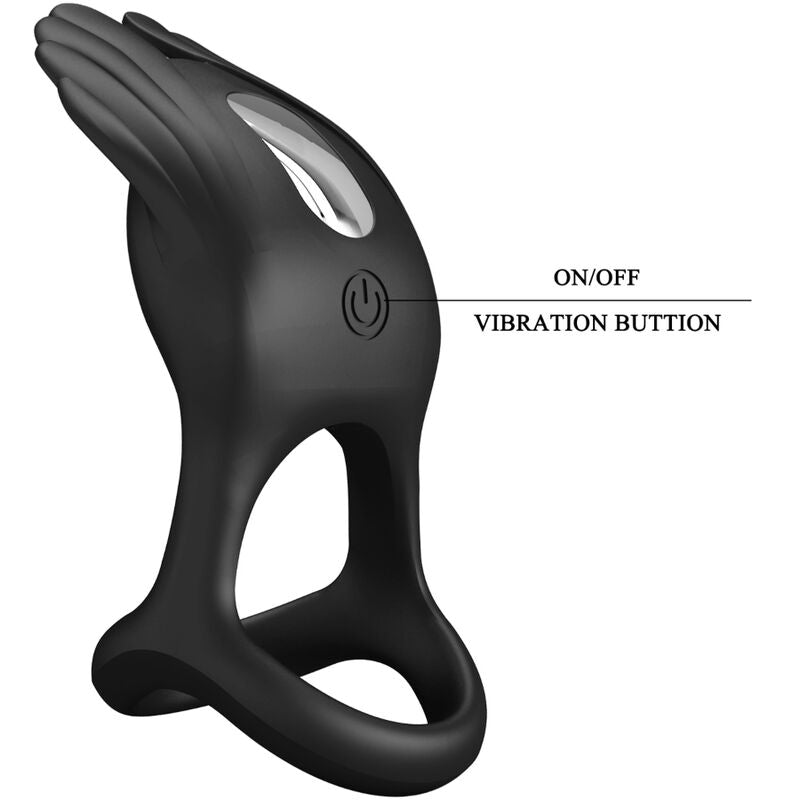 Silas vibrating penis ring 7 vibrations black silicone