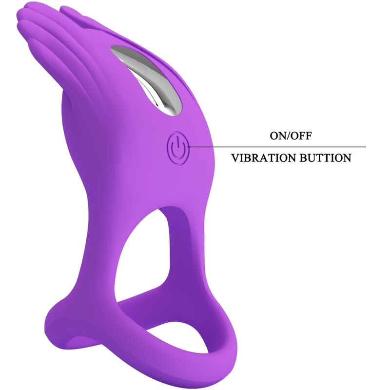 PRETTY LOVE - SILAS VIBRATING PENIS RING 7 VIBRATIONS PURPLE SILICONE
