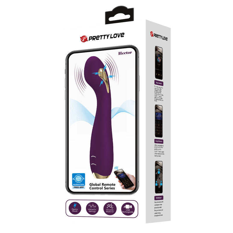 Hector electroshock vibrator by app control purple