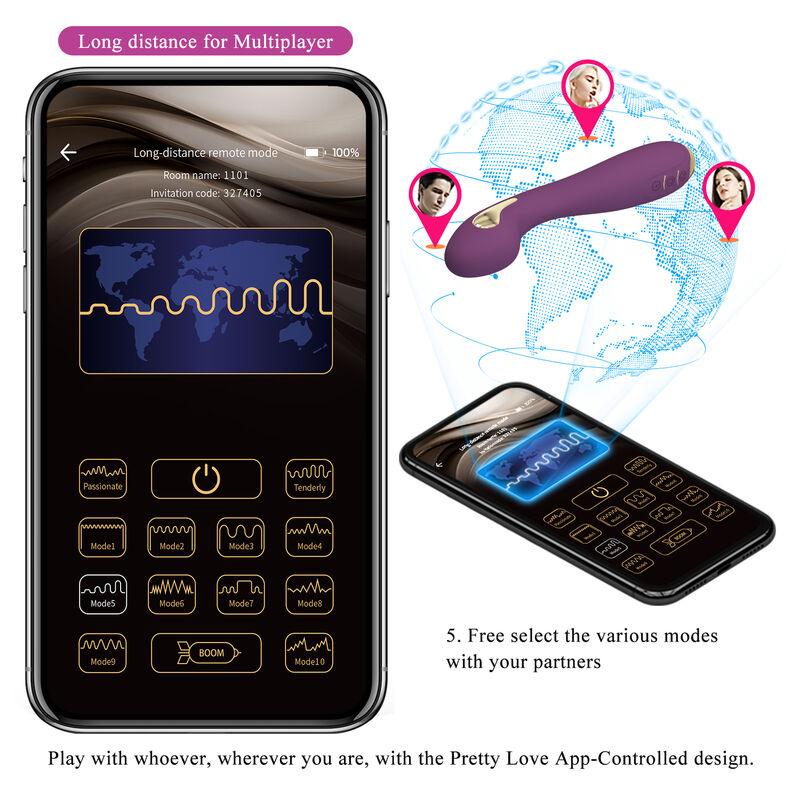 Hector electroshock vibrator by app control purple