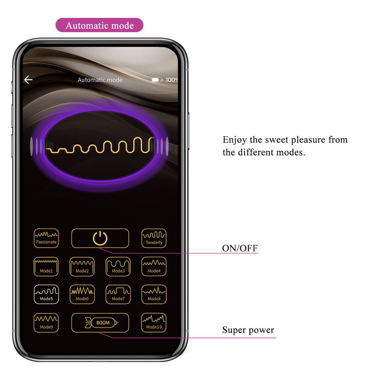 Hector electroshock vibrator by app control purple