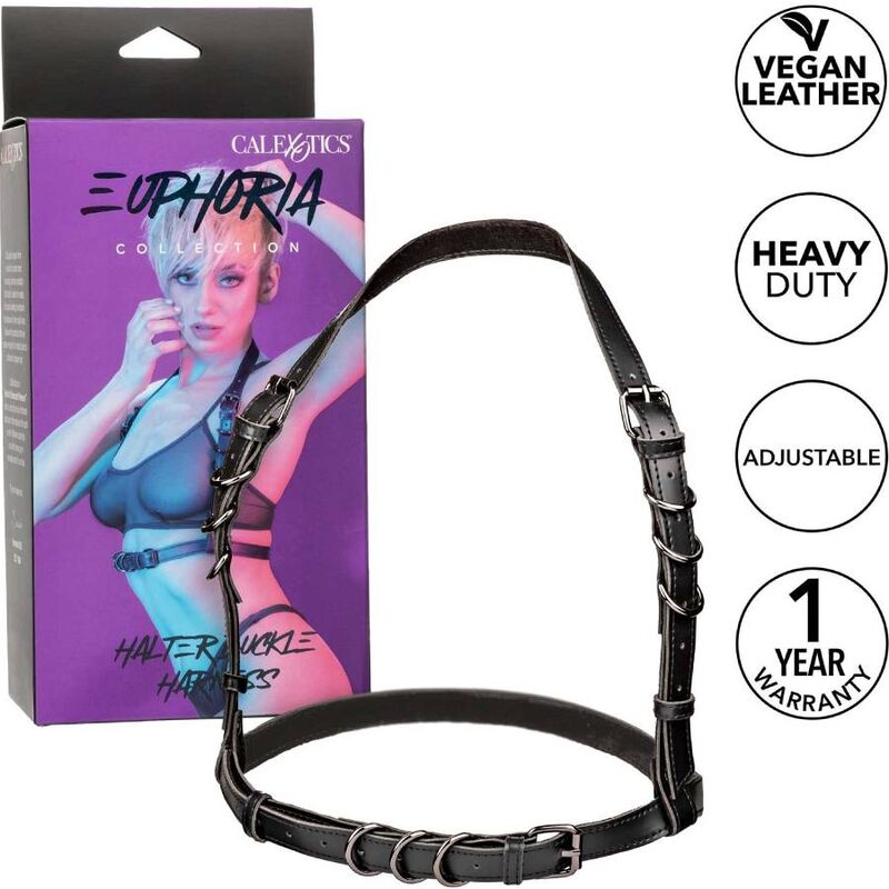 Euphoria black halter buckle harness