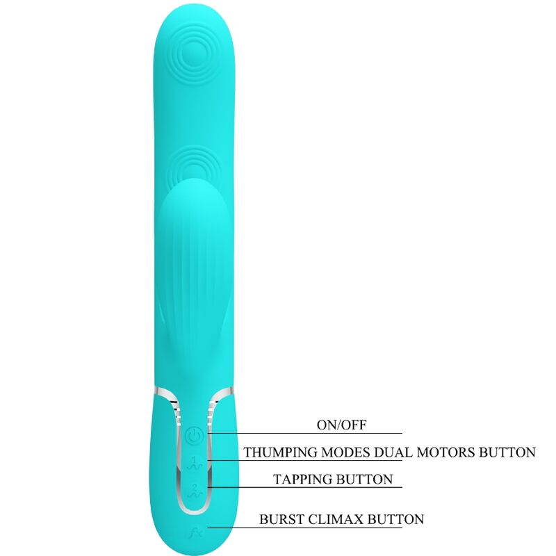 Perlita 3-in-1 multifunctional g-spot vibrator aqua green
