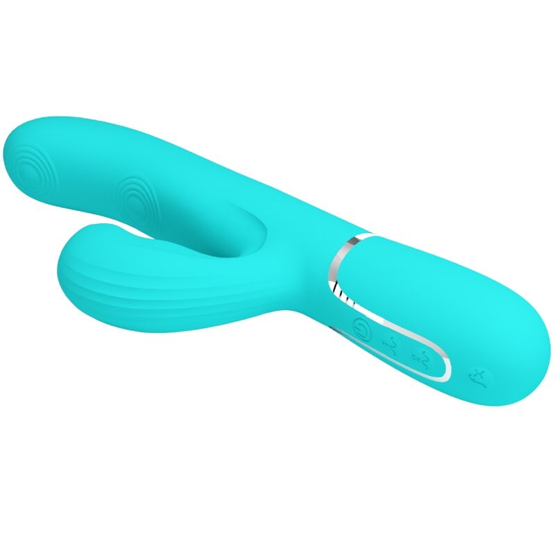 PRETTY LOVE - PERLITA 3-IN-1 MULTIFUNCTIONAL G-SPOT VIBRATOR AQUA GREEN