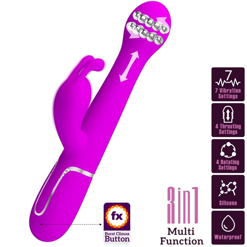 Dejon Rabbit 3-in-1 Multi-Function Vibrator Purple