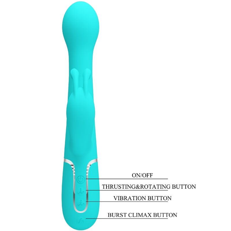 Dejon Rabbit 3-in-1 Multi-Function Vibrator Aqua Green