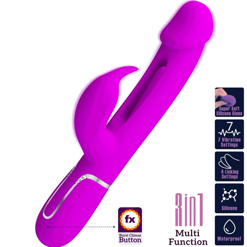 Vibromasseur Rabbit Dejon 3 en 1 Multifonction - Pretty Love