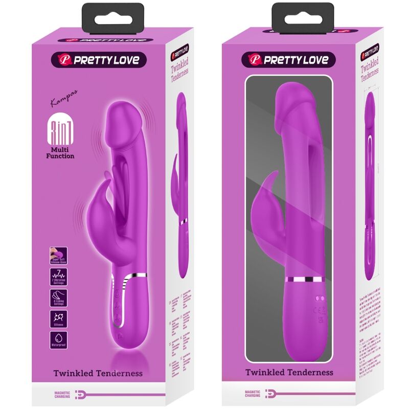 Dejon Rabbit 3-in-1 Multifunction Fuchsia Vibrator