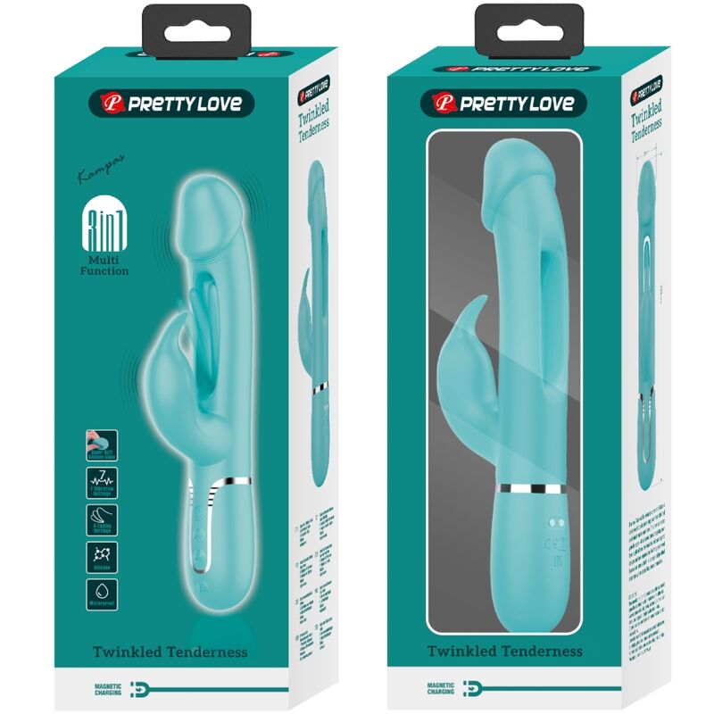 Dejon Rabbit 3-in-1 Multi-Function Vibrator Aqua Green