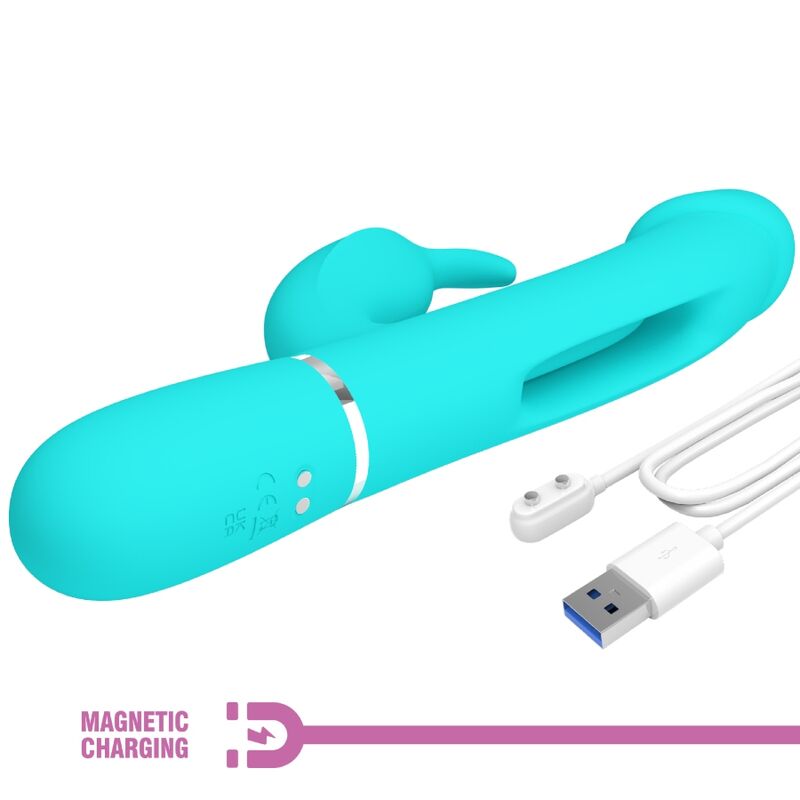 Dejon Rabbit 3-in-1 Multi-Function Vibrator Aqua Green