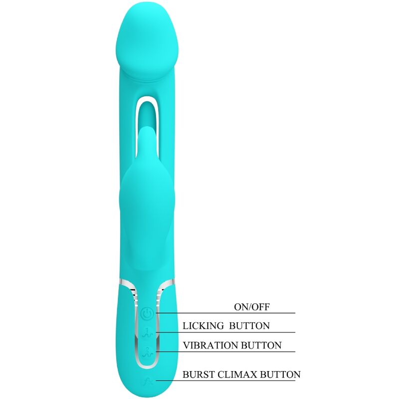 Dejon Rabbit 3-in-1 Multi-Function Vibrator Aqua Green