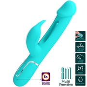 Dejon Rabbit 3-in-1 Multi-Function Vibrator Aqua Green
