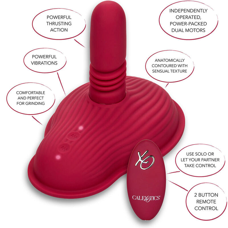 CALEXOTICS - RIDER MASSAGER DUAL MOTOR REMOTE CONTROL RED