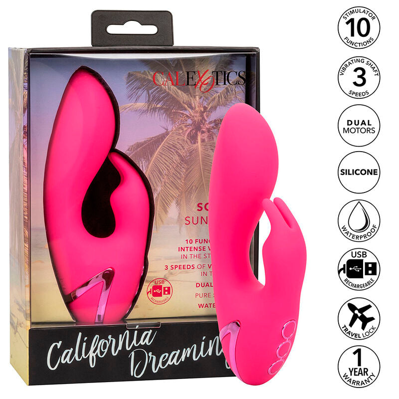 So. Cal Sunshine Rabbit Fuchsia Vibrator by California Dreaming
