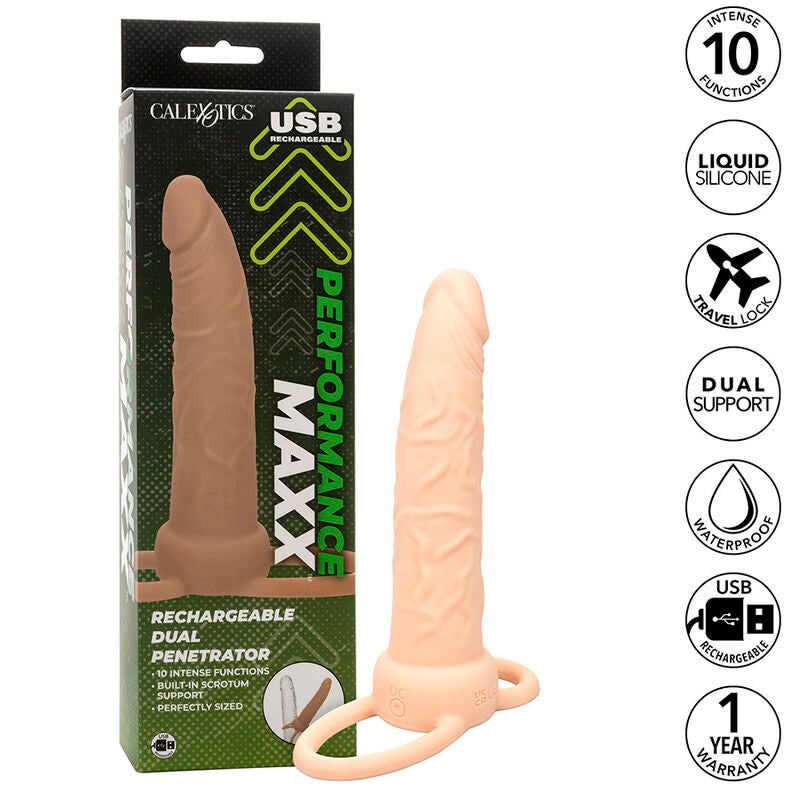 Maxx Performance Rechargeable Dual Penetrator Light Skin