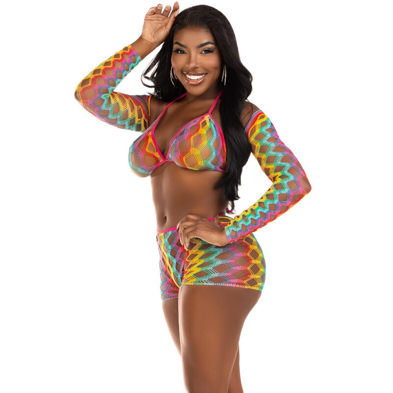 LEG AVENUE - MULTICOLORED THREE-PIECE SET