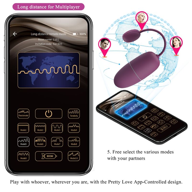 Nymph app-controlled vibrating egg lilac