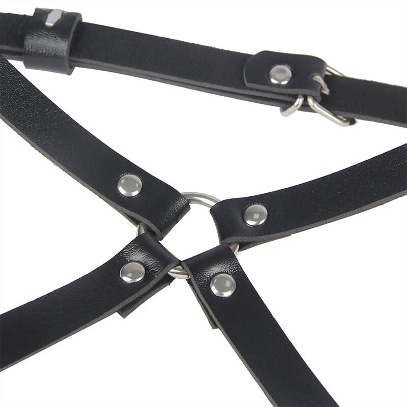 SUBBLIME - BLACK LEATHER WAIST AND LEG HARNESS, ONE SIZE