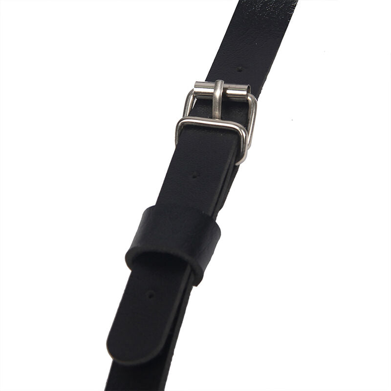 SUBBLIME - BODY HARNESS WITH ADJUSTABLE STRAPS, BLACK LEATHER, ONE SIZE