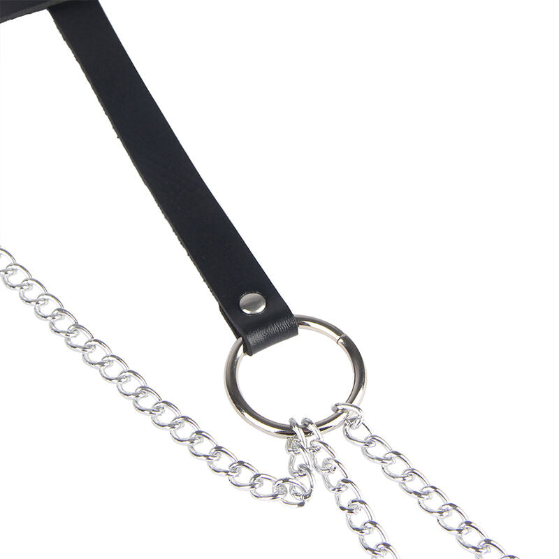 SUBLIME - LEATHER CHAIN ​​RING BLACK BELT ONE SIZE