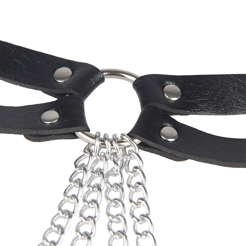 SUBLIME - LEATHER CHAIN ​​RING BLACK BELT ONE SIZE