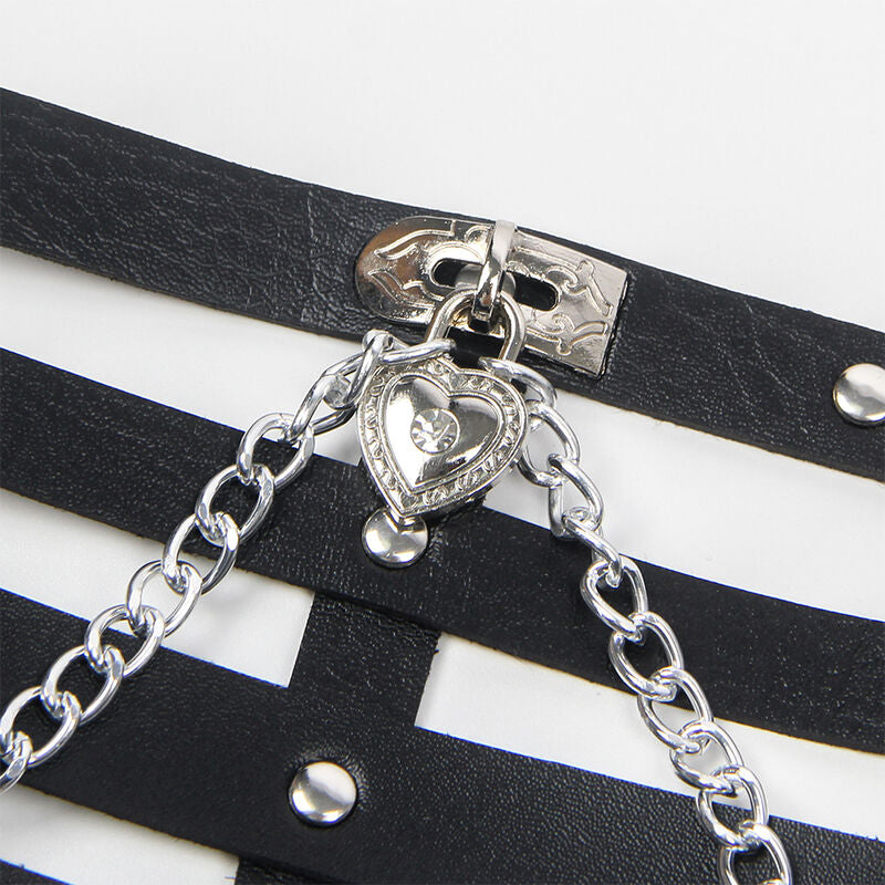 Corset harness with chain detail one size