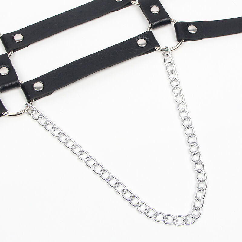 Harness with straps and chain details one size