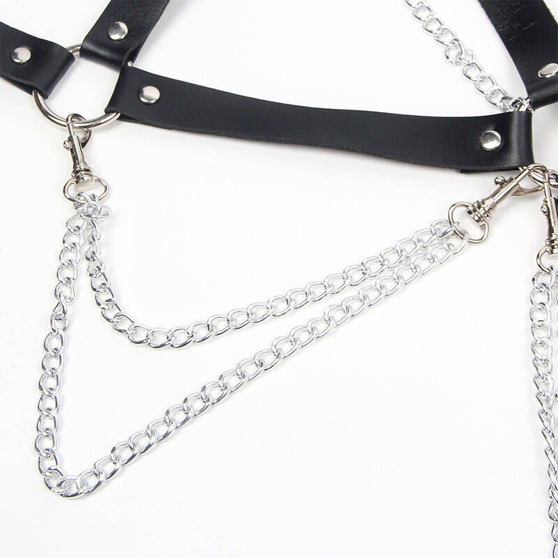 Harness bra with chain detail one size