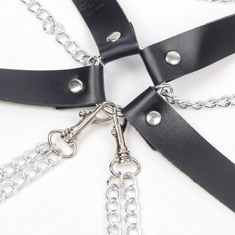 Harness bra with chain detail one size