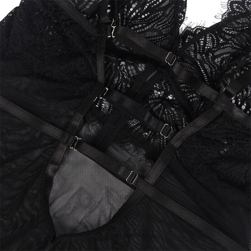 Babydoll with adjustable straps to hold black s/m