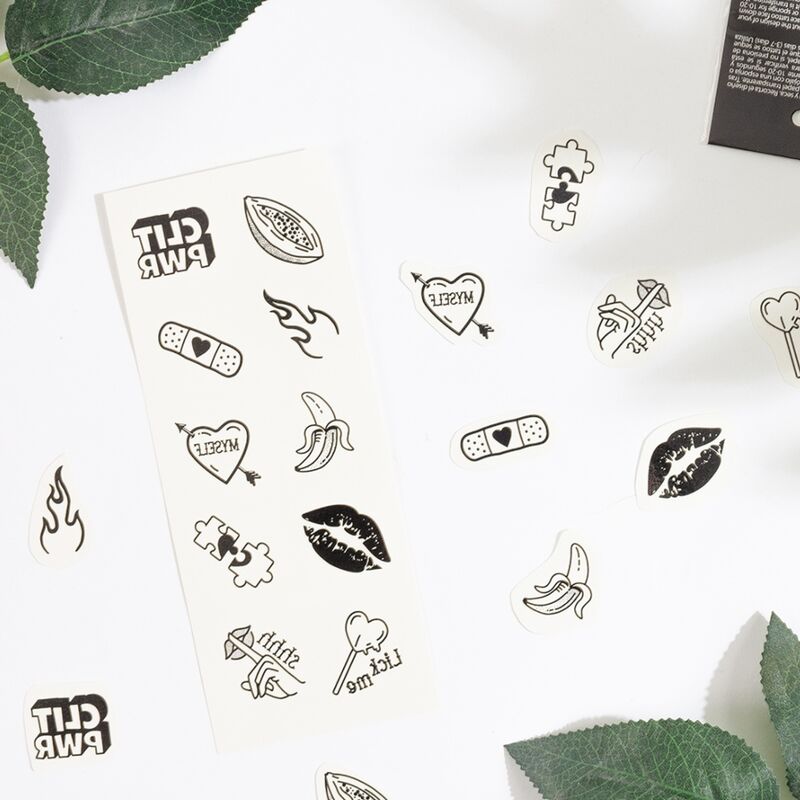 Set of 10 candy collection temporary tattoos