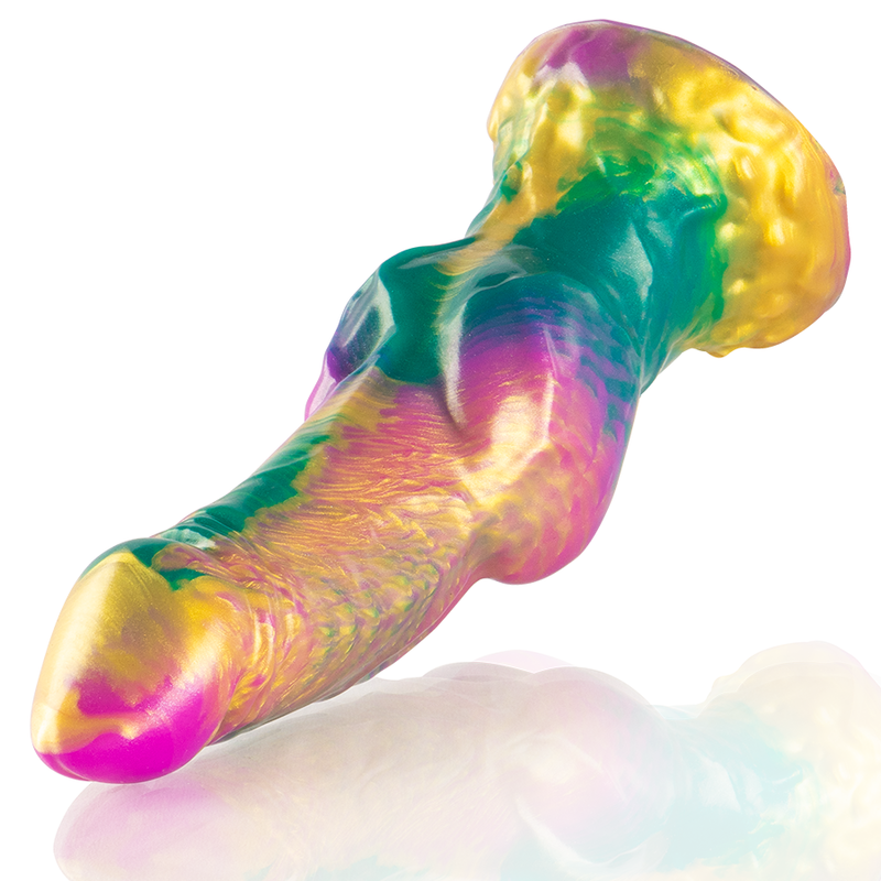 Iris Dildo with Rainbow Pleasure Testicles
