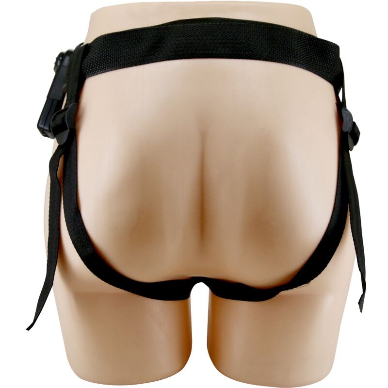 Marion universal brief harness with vibrating dildo 19 cm brown
