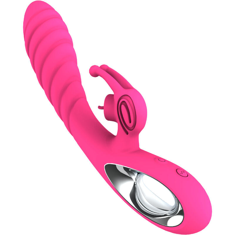 ARMONY - VICKY RABBIT VIBRATOR WITH TONGUE AND PULL RING, FUCHSIA