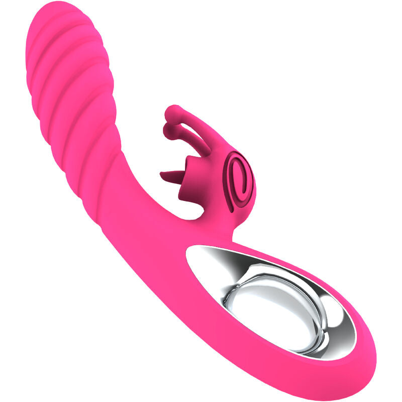 ARMONY - VICKY RABBIT VIBRATOR WITH TONGUE AND PULL RING, FUCHSIA