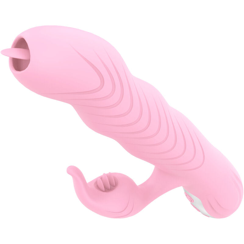 Marcia Vibrator &amp; Double Tongue Thrust Heat Effect Pink