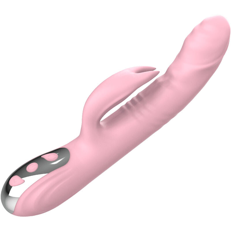 Full finger rabbit vibrator with pink heat effect