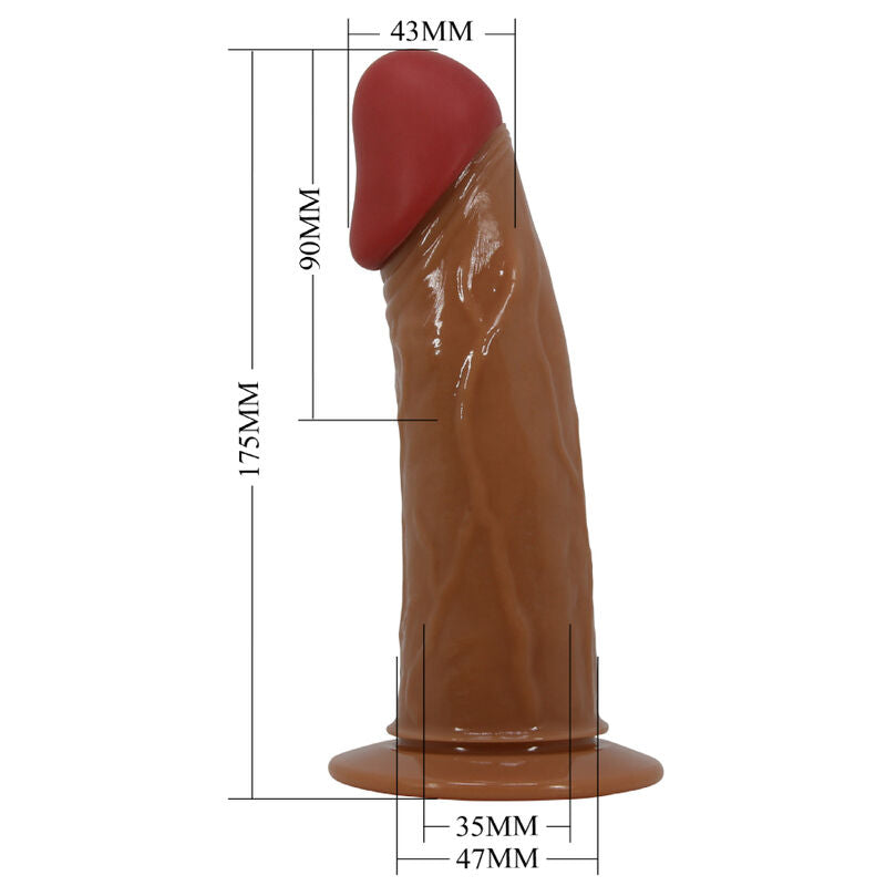 PRETTY LOVE - STARKS SLIP MULTI-SPEED VIBRANT DILDO HARNESS 17.5 CM LIGHT BROWN