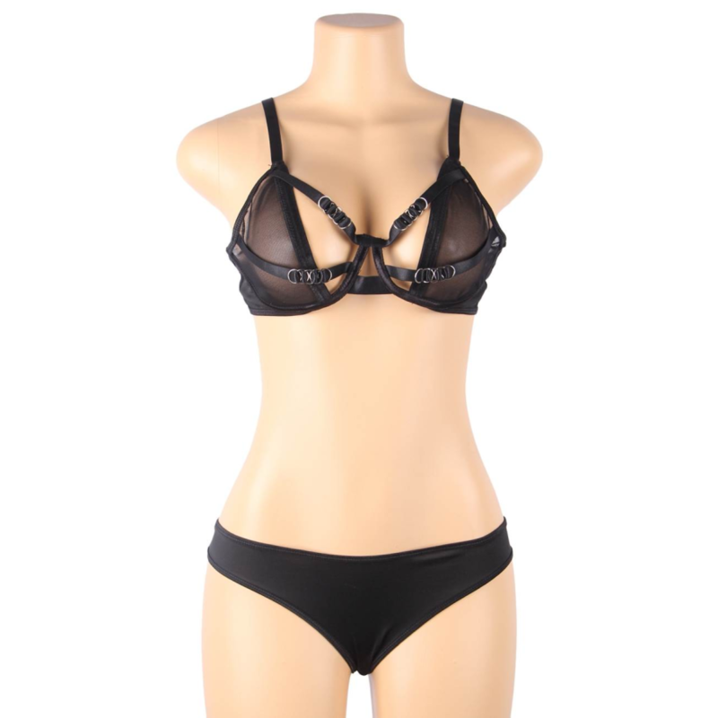 SUBLIME - TWO-PIECE SET OF SHEER BRA AND BANDS S/M
