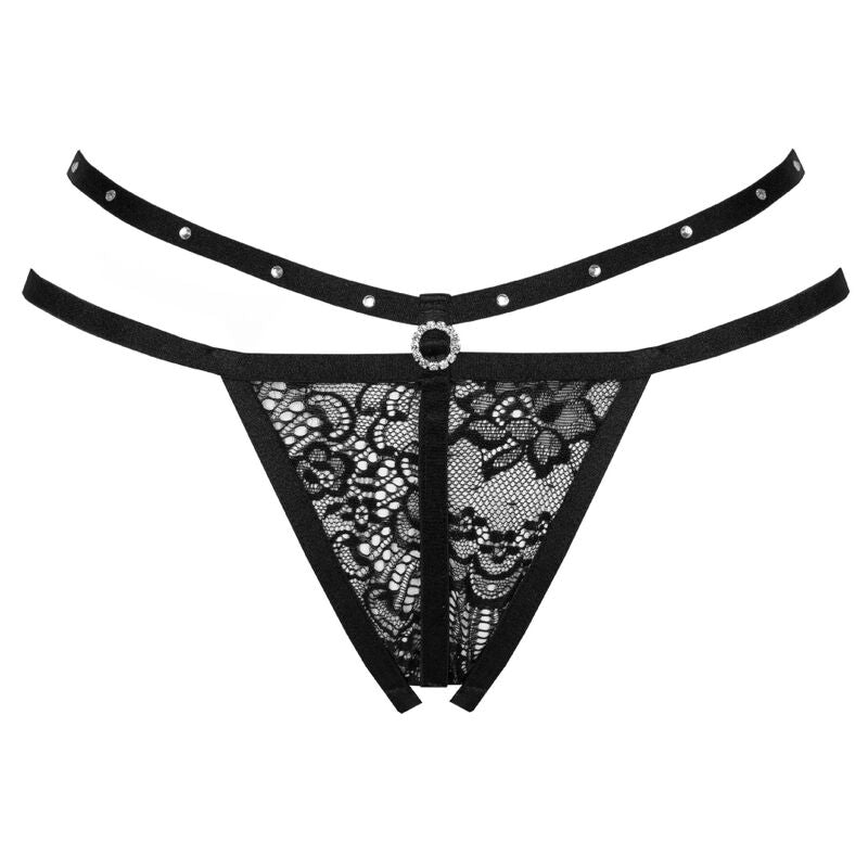 Nomade crotchless black tanga