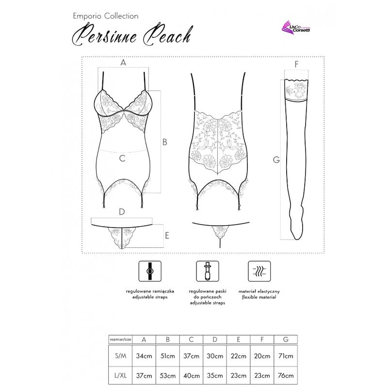 Persinne peach set corset + panty + media